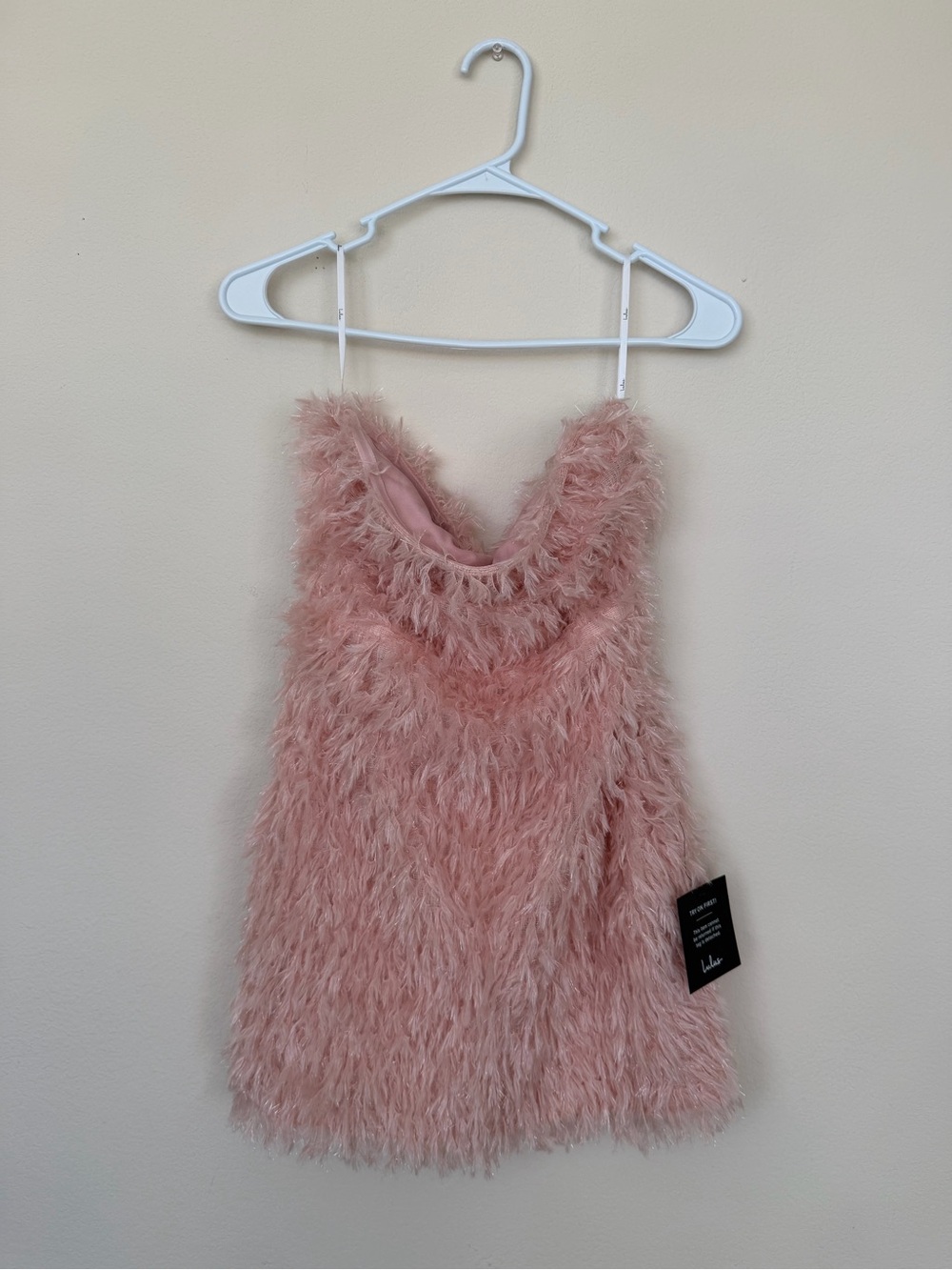 Pink Feather Mini Dress